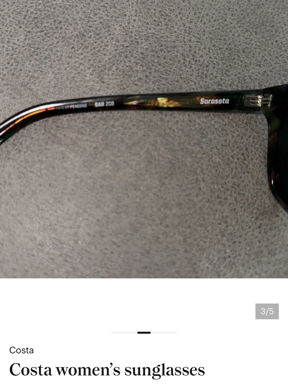 Costa Tortoiseshell Frame Sunglasses with Dark Lenses